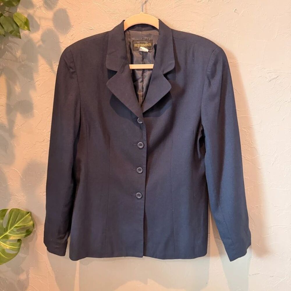 VTG Requirements Navy Blue Blazer 12 Quiet Luxury Dark Academia Corporate Chic